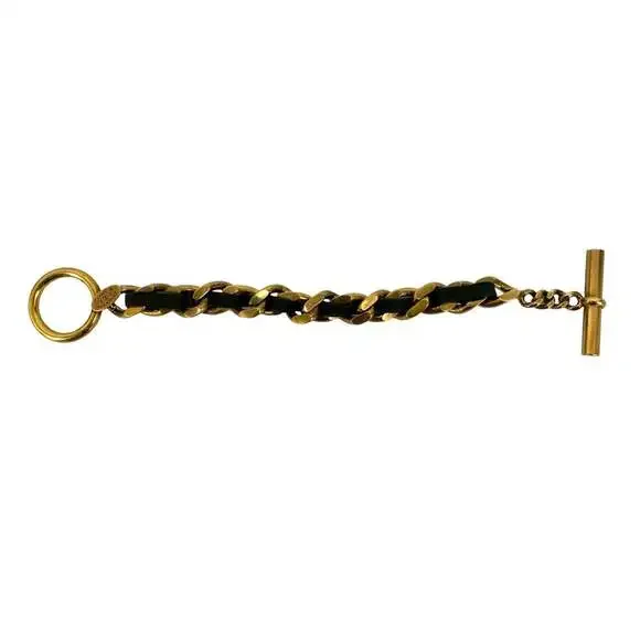 Chanel Bracelet Gold And Leather Black #228980C99B - Picture 4 of 5